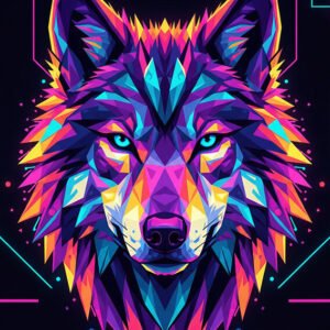 Vibrant, Abstract and Geometric Animal Portrait